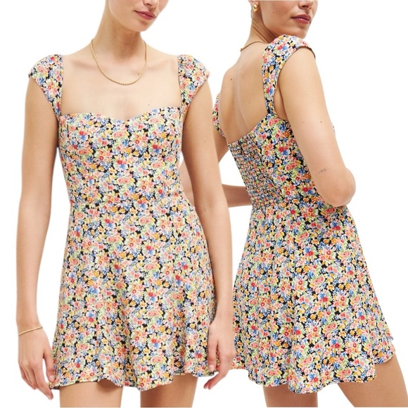 Reformation Size 0 Tanis Mini Dress in Trix Multicolor Floral Print - Picture 1 of 7